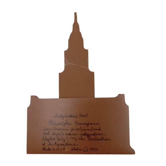 Shelia Independence Hall Wood Shelf Sitter 1990 Made in the USA Retired - Picture 2 of 8